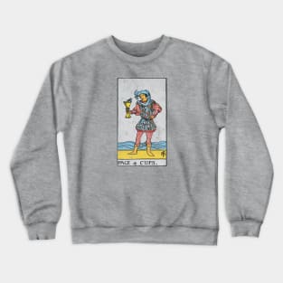 Page of cups tarot card (distressed) Crewneck Sweatshirt